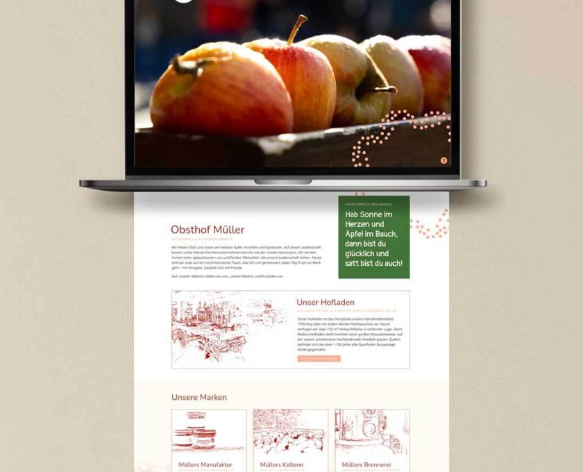 Website vom Obsthof Müller in Querfurt by saalebrands