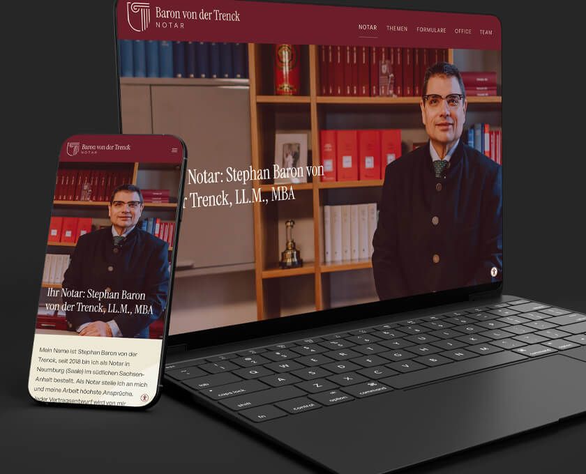 Website von Notar Baron von der Trenck by saalebrands