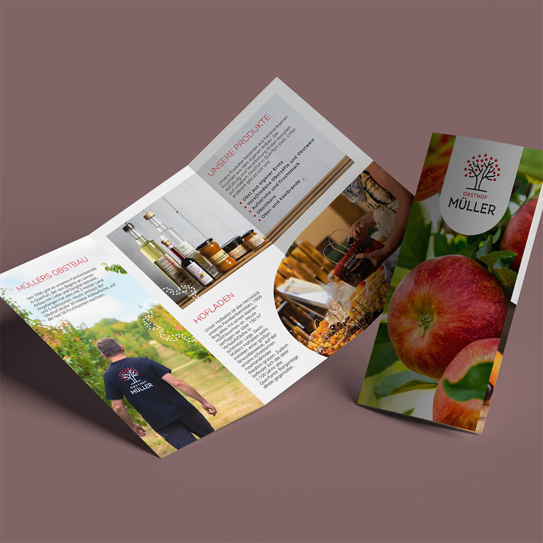 Unternehmensbrosch&uuml;re Obsthof M&uuml;ller: SAALEBRANDS Grafikdesign