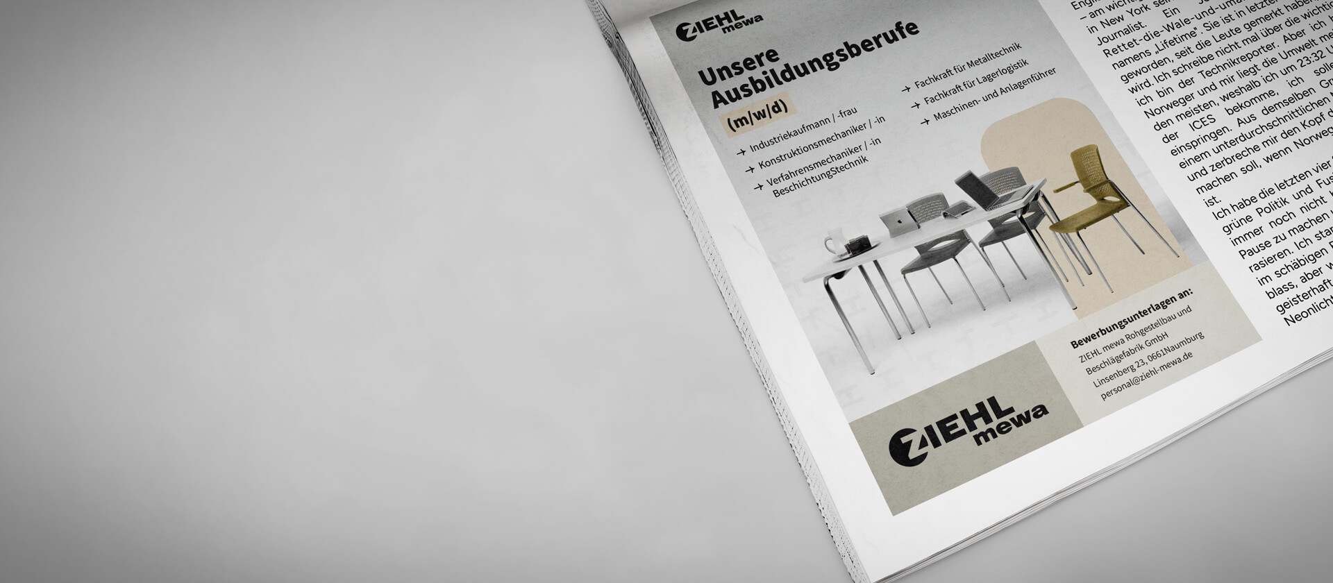 Printanzeige von Ziehl mewa, by saalebrands