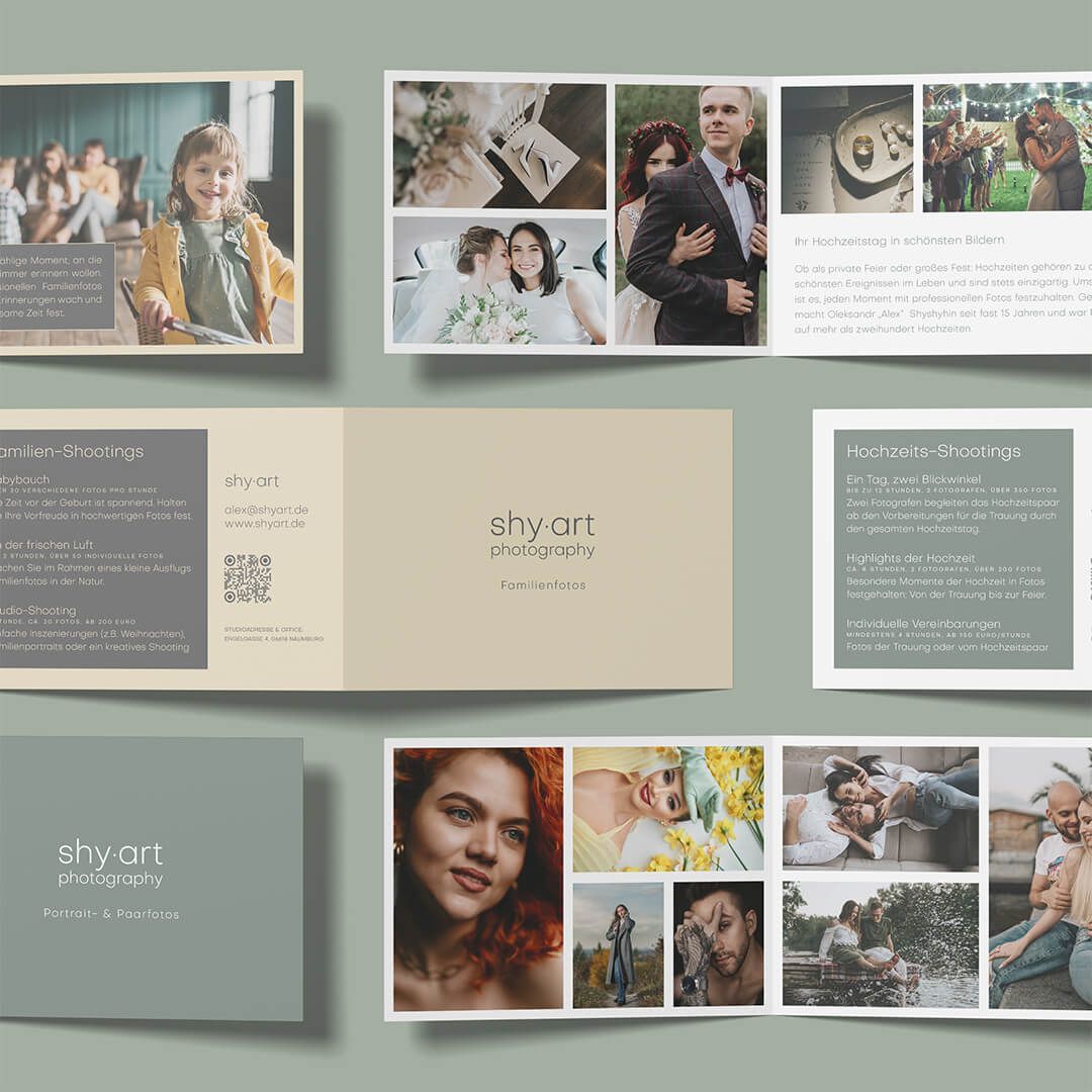 Info-Flyer für den Fotografen shy·art: SAALEBRANDS Grafikdesign