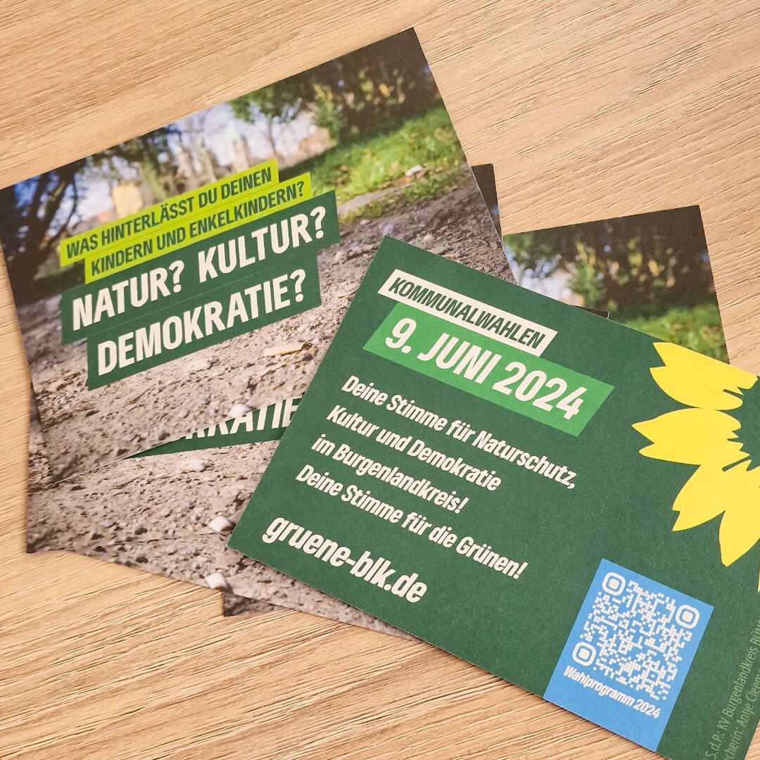 Messestand von Die Grünen Burgenlandkreis layoutet von SAALEBRANDS