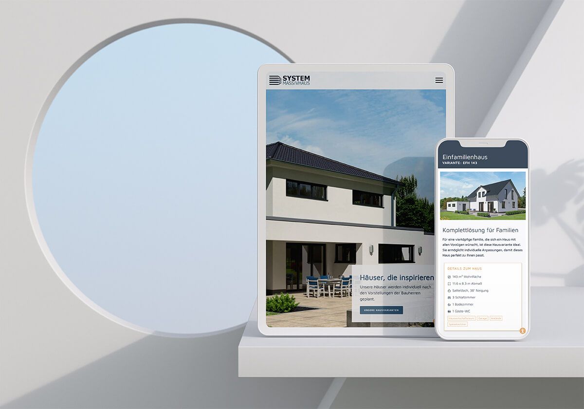 Maximale Performance und ideale Bedienbarkeit: Die Website von von SYSTEM MASSIVHAUS erstellt von SAALEBRANDS
